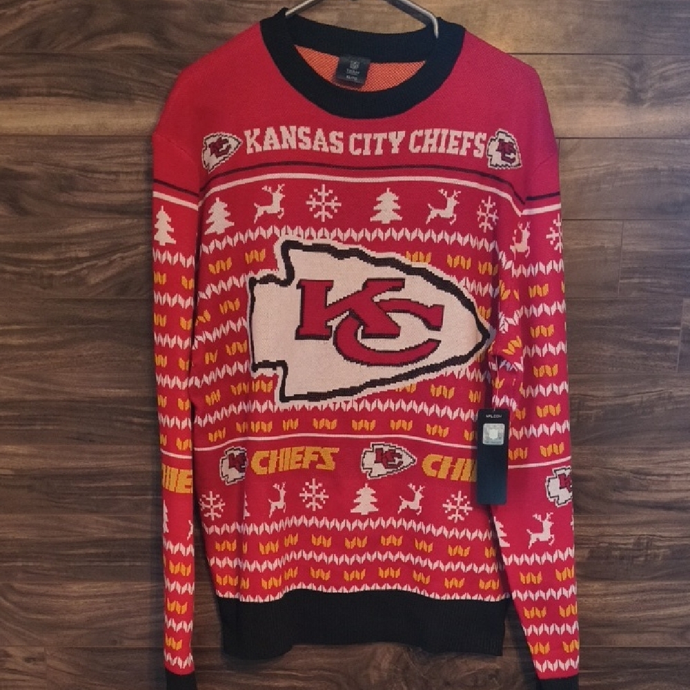 NWT Kansas City Chiefs NFL Official Ugly Holiday Christmas Sweater - Men's XL